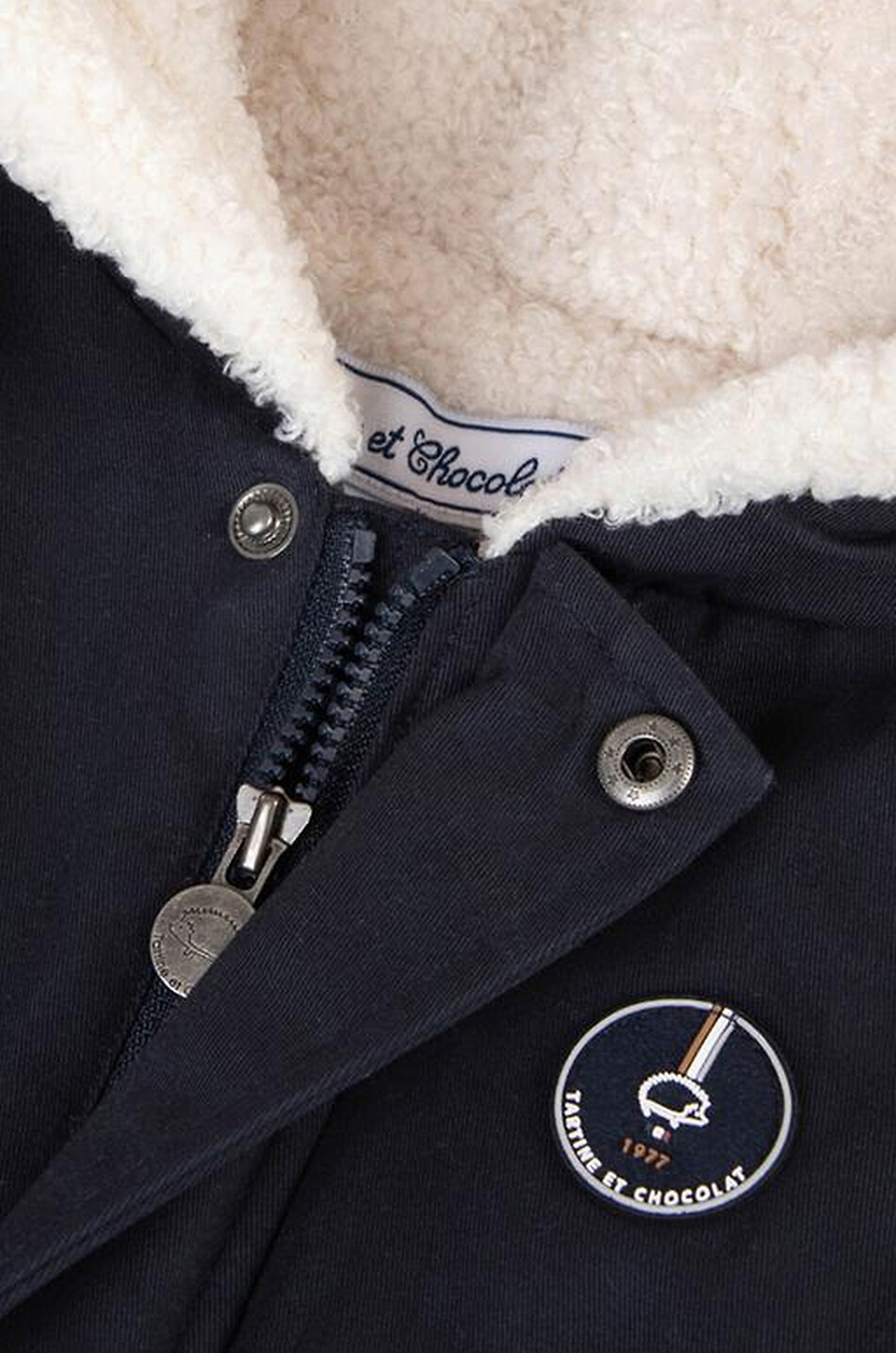 TARTINE ET CHOCOLAT Parka bébé doublée de peluche  BLEU MOYEN 3