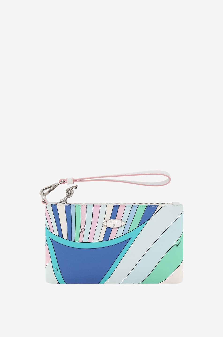 PUCCI Pochette zippée en nylon et cuir Yummy Femme BLANC 1