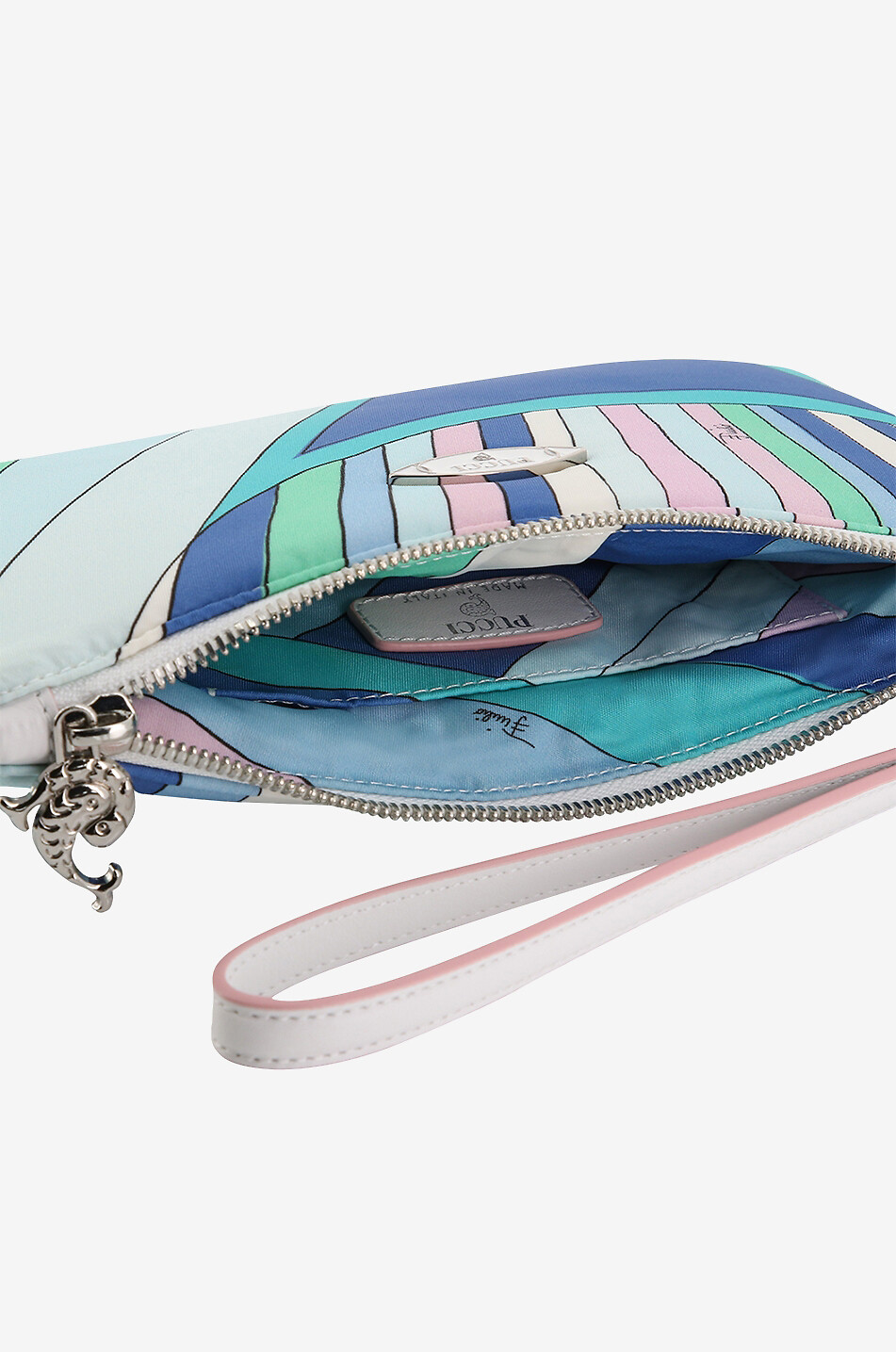 PUCCI Pochette zippée en nylon et cuir Yummy Femme BLANC 3