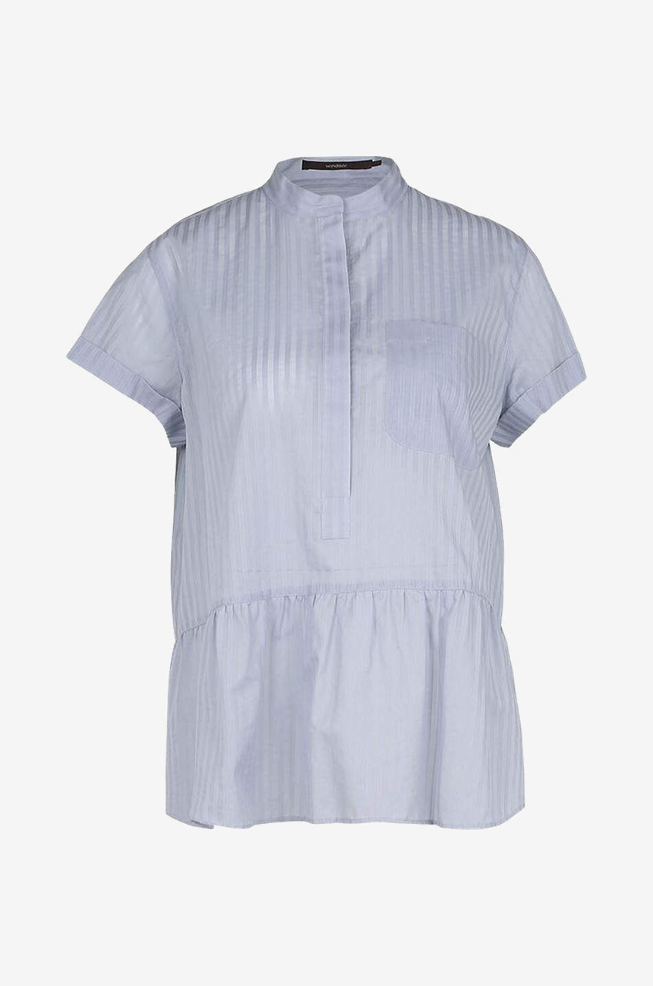 WINDSOR Kurzarm-Bluse mit Schoss aus Baumwolle Damen HELLBLAU 1