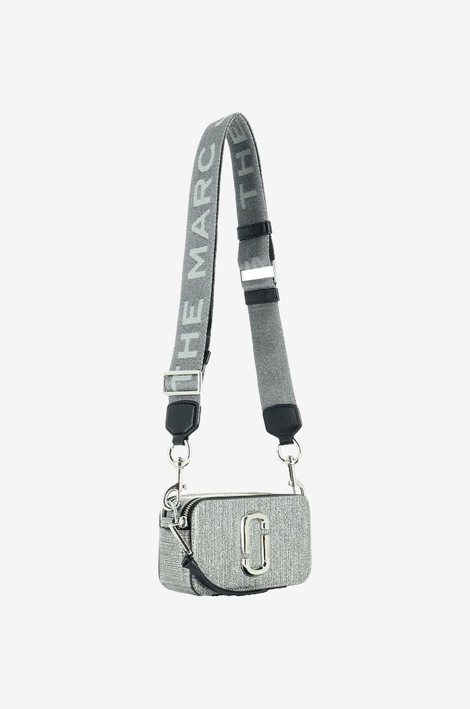 MARC JACOBS Handtasche aus Saffianleder mit Glitzer The Snapshot Damen SILBER 2