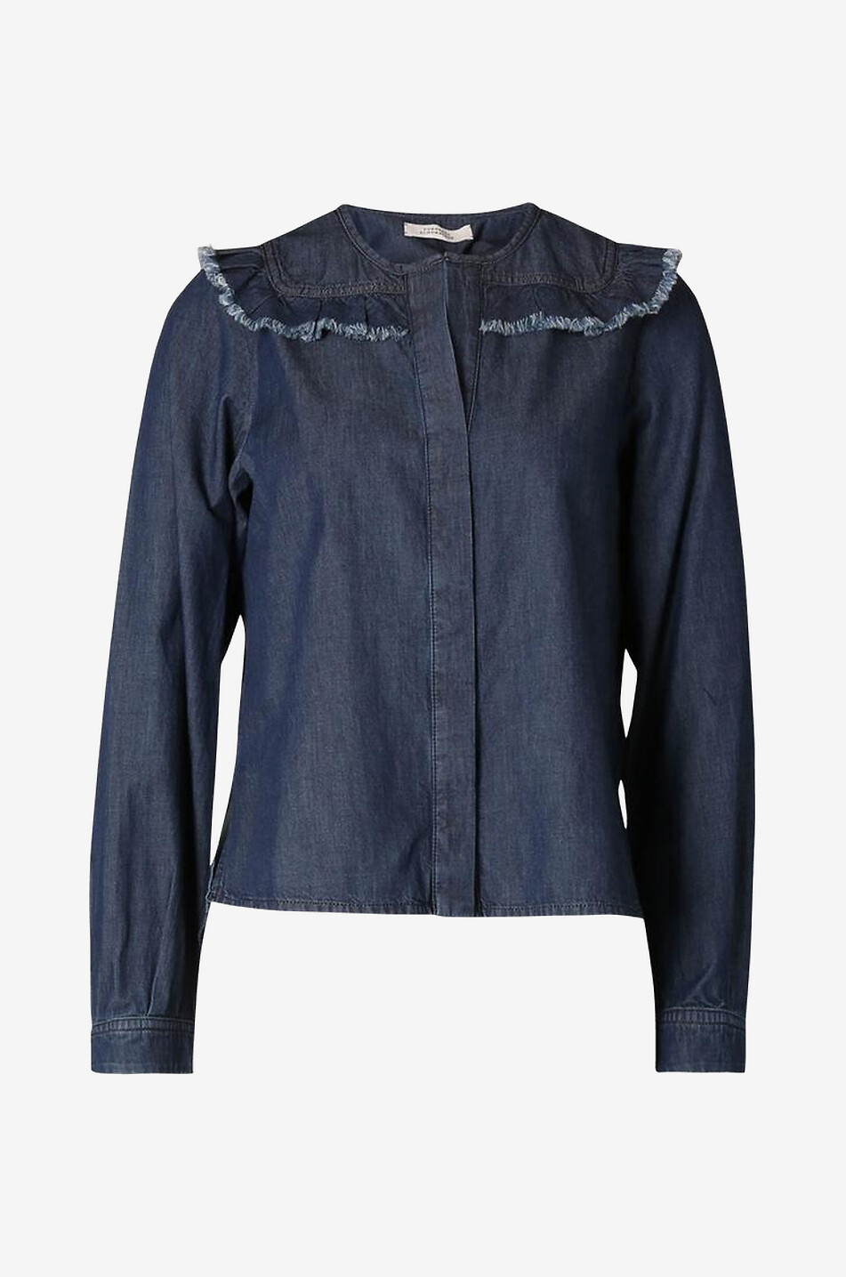 DOROTHEE SCHUMACHER Chemise en jean à plastron volanté Denim Romance Femme BLEU MOYEN 1