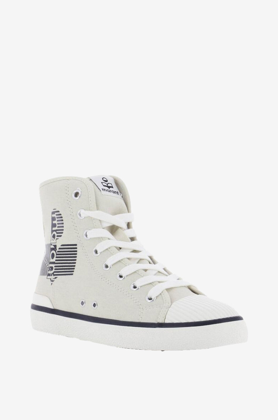 ISABEL MARANT Benkeen logo printed canvas high-top sneakers Women WHITE 1