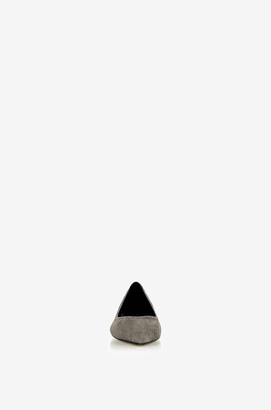 BONGÉNIE Ballerines en daim et bordures cloutées Femme GRIS MOYEN 2
