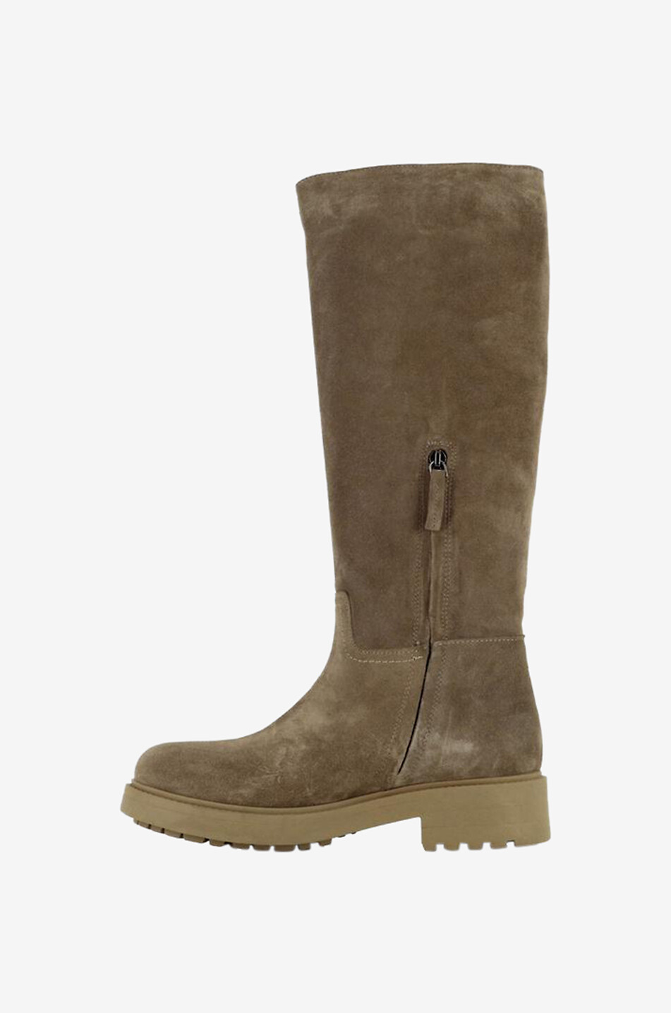 BONGENIE Hohe flache Wildlederstiefel Crosta Larice Damen BEIGE 3