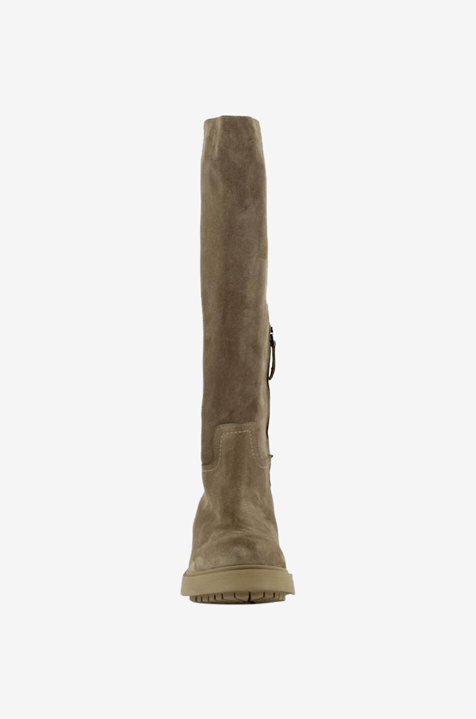 BONGENIE Hohe flache Wildlederstiefel Crosta Larice Damen BEIGE 2