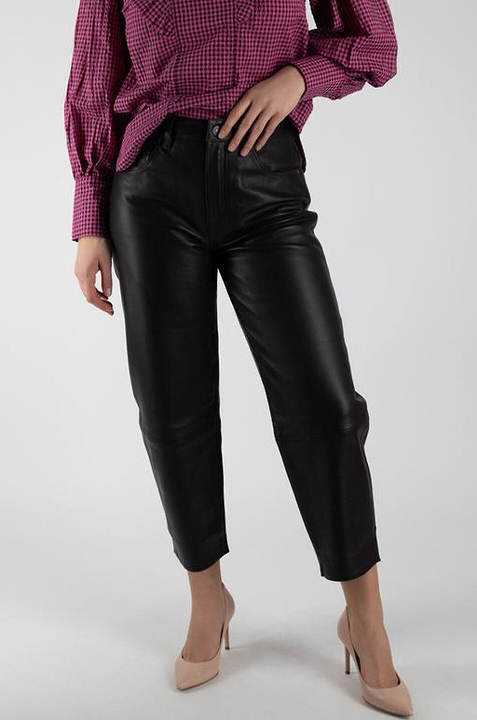 CITIZENS OF HUMANITY Karottenjeans aus Leder Calista Curve Brandy Damen DUNKELBRAUN 5