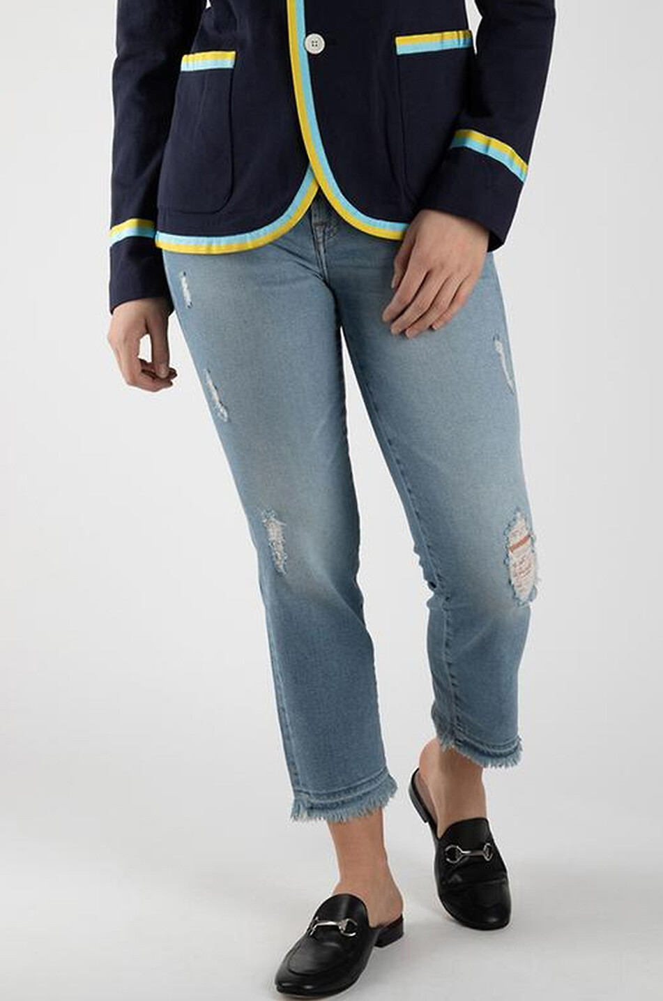7 FOR ALL MANKIND The Straight Crop Luxe Vintage Artful ripped jeans Women LIGHT BLUE 5
