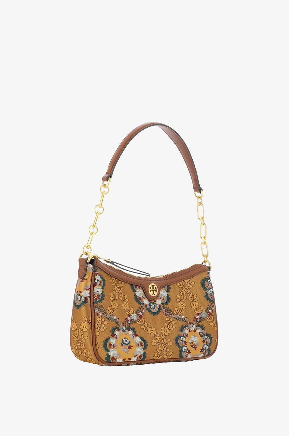 TORY BURCH Handtasche aus Leder und italienischen Brokat Studio Damen ORANGE 2