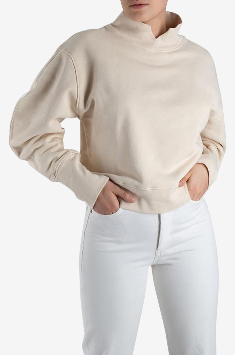 Sweat-shirt à manches bouffantes Melia Mock Neck