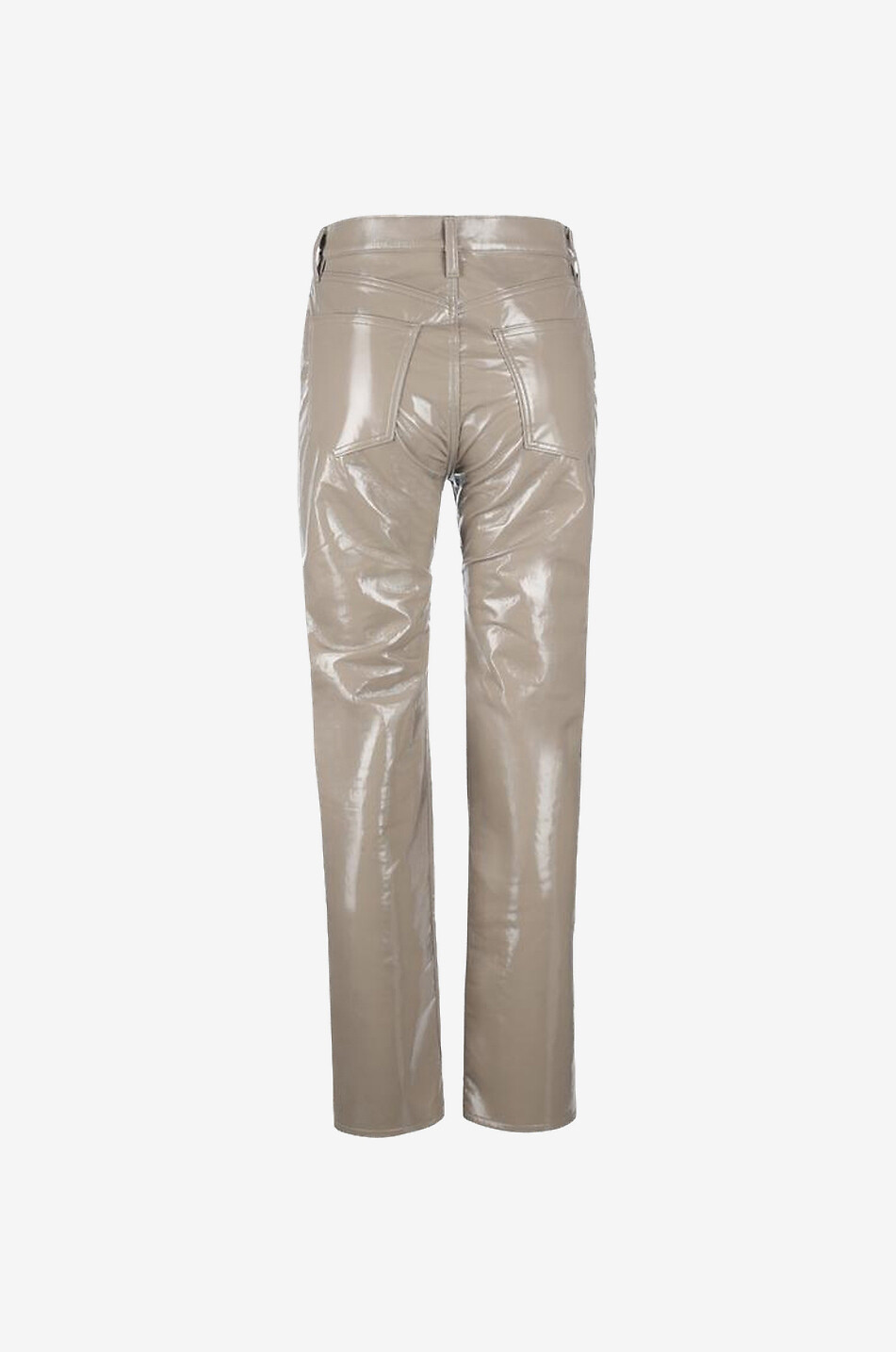 AGOLDE 90s Pinch Waist Quail Patent recycled leather straight fit jeans Women LIGHT GREY 2