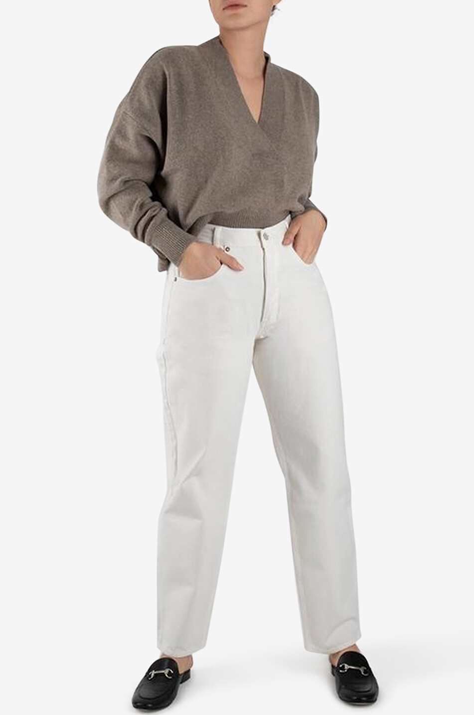 AGOLDE Jeans Tapered High Rise Baggy Drum Damen WEISS 7