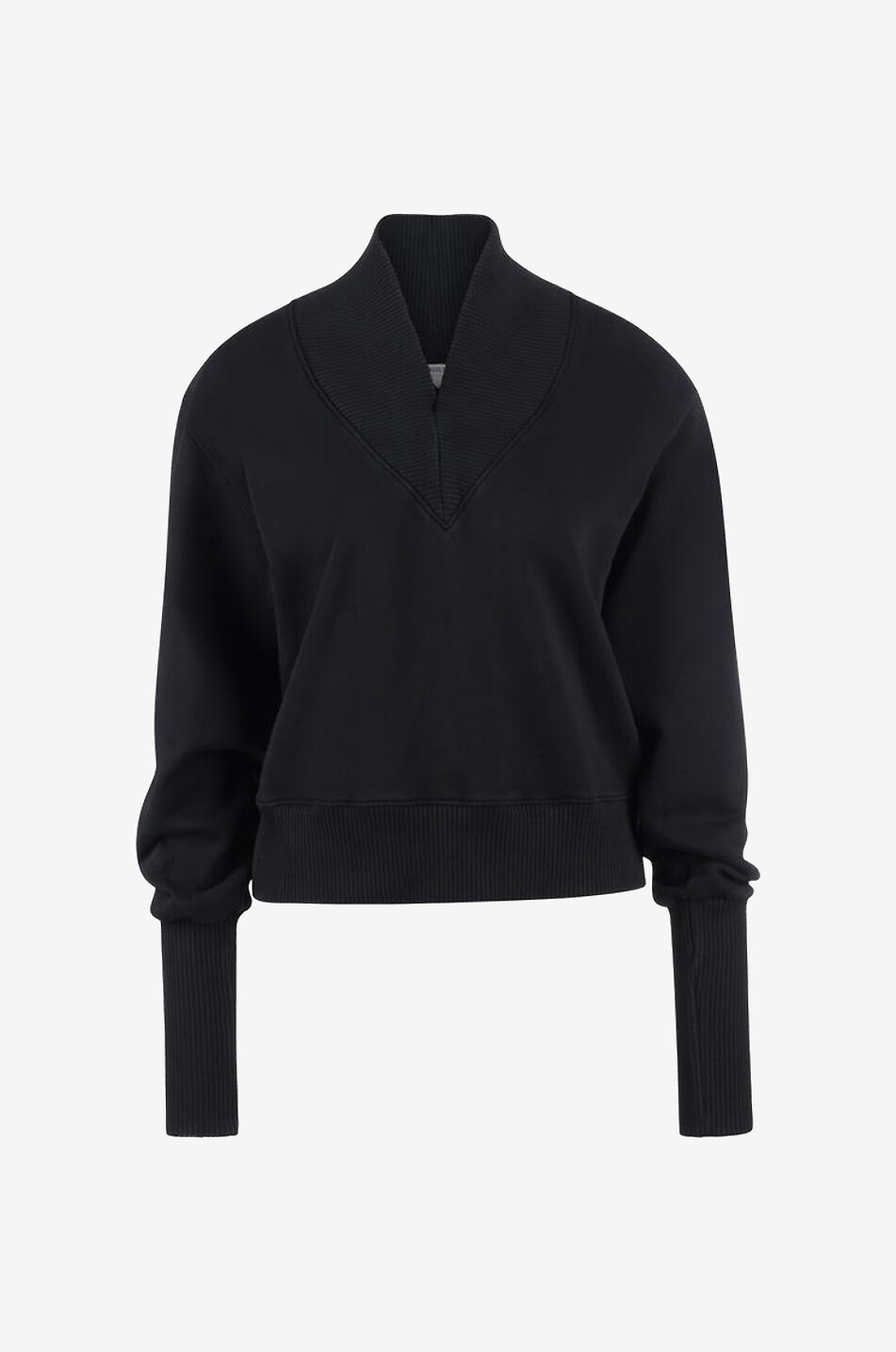 AGOLDE Sweat-shirt oversize col V Clara Femme NOIR 1