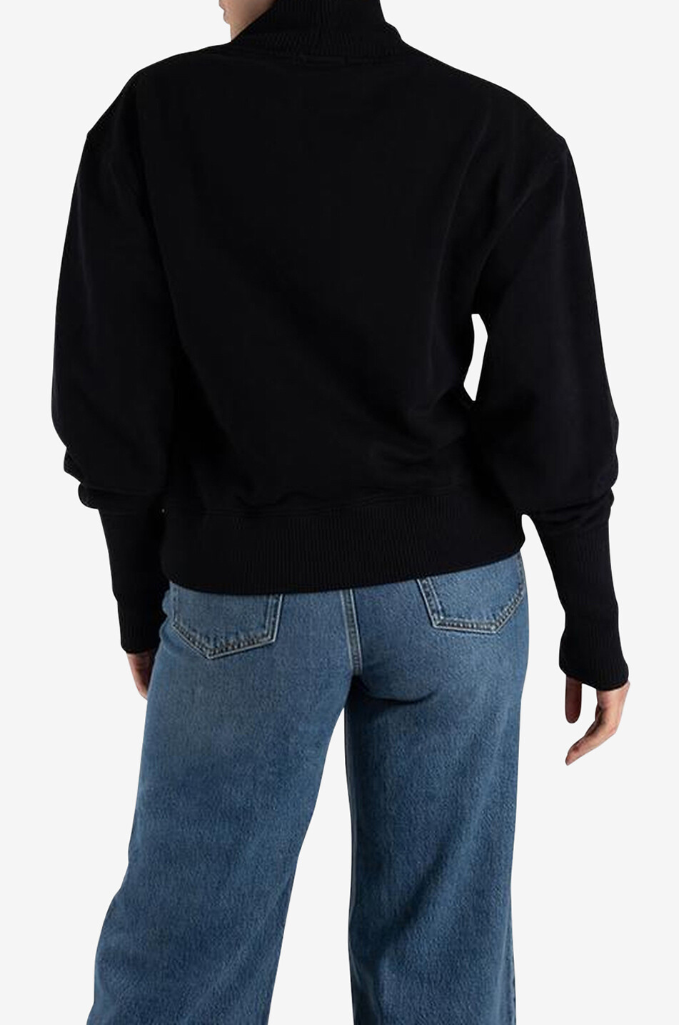 AGOLDE Sweat-shirt oversize col V Clara Femme NOIR 5