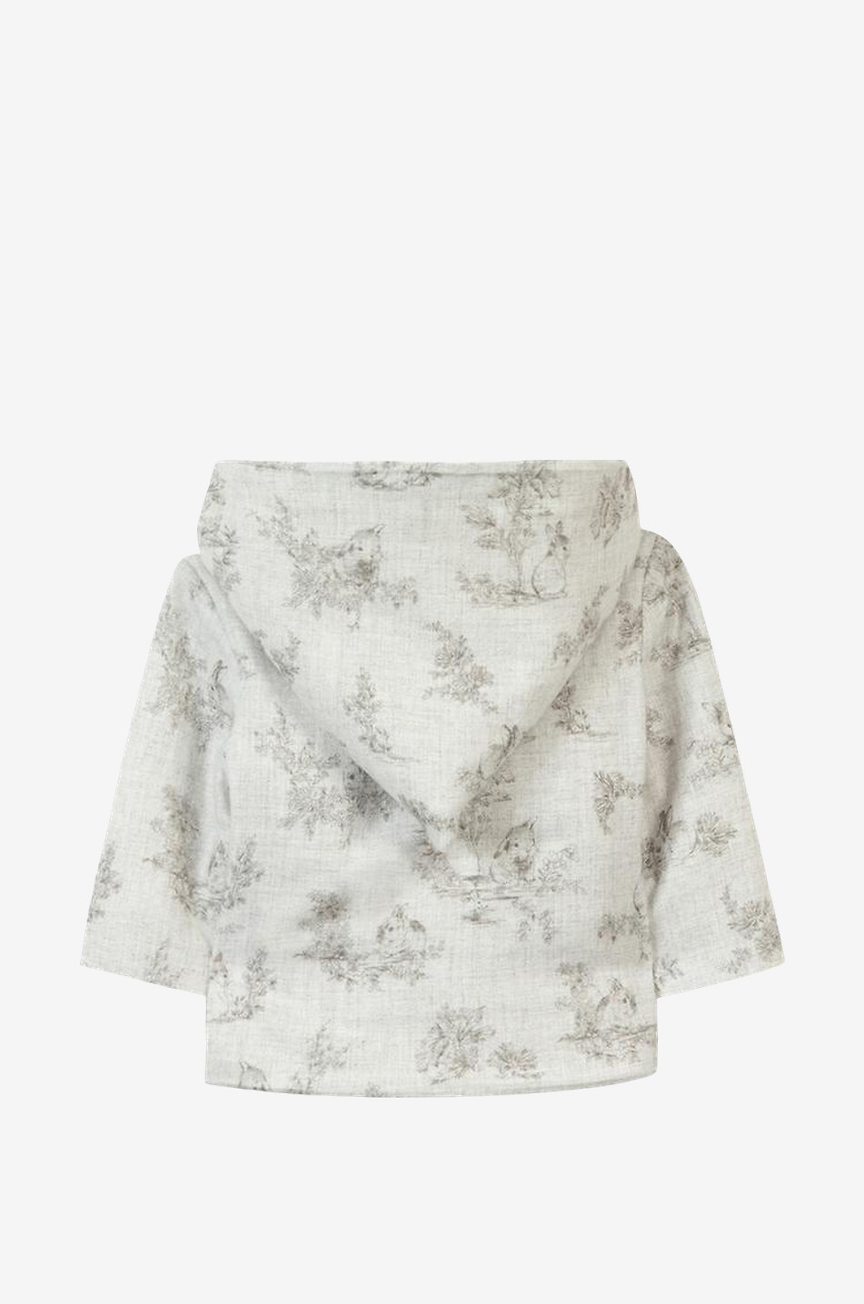 TARTINE ET CHOCOLAT Bunny printed baby flannel coat  LIGHT GREY 2