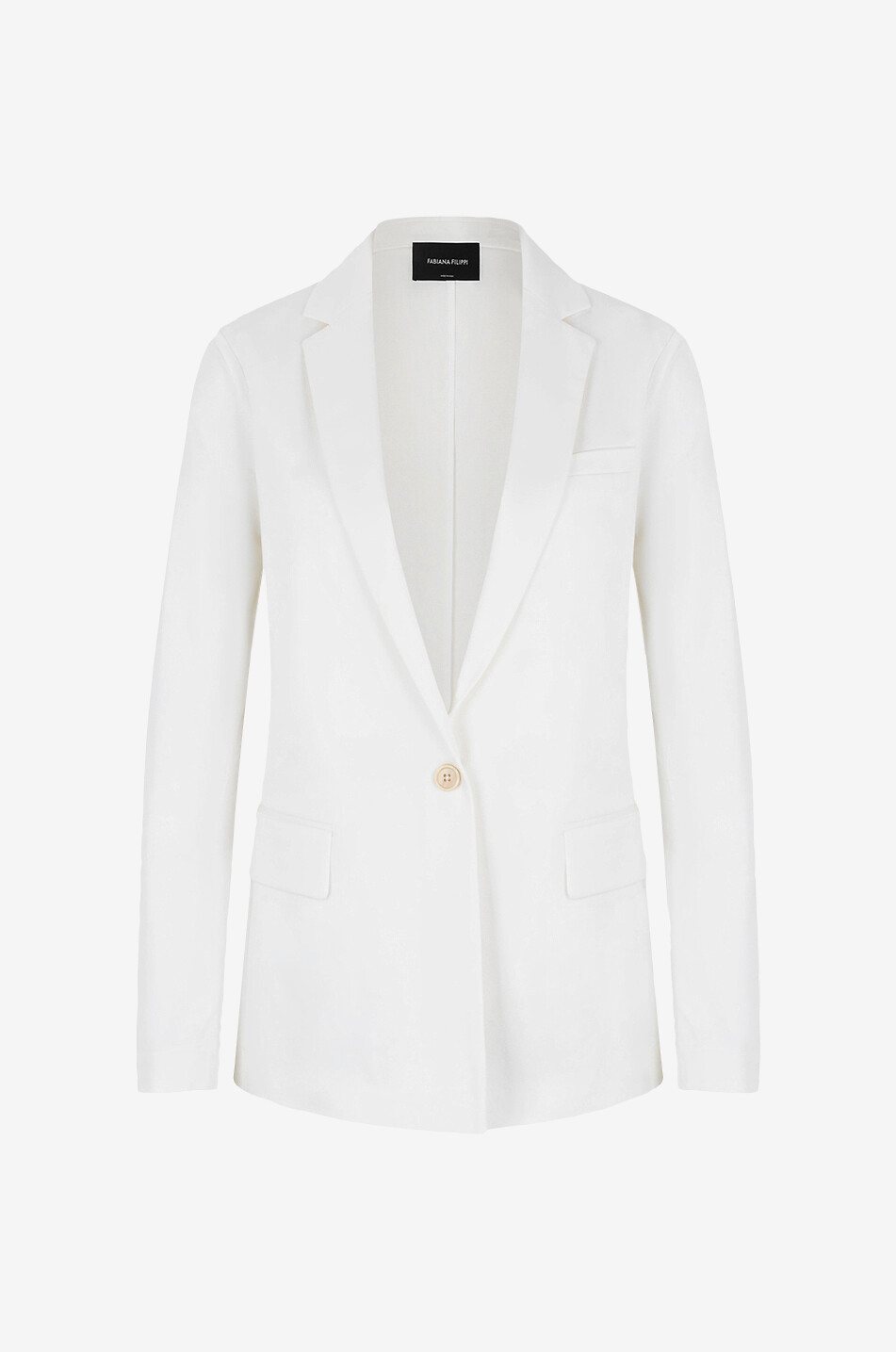 Einreihiger Blazer aus Baumwollgabardine