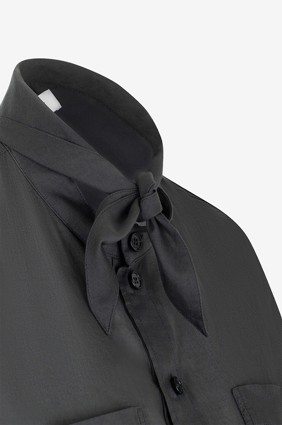 LEMAIRE Kurzarmhemd aus Baumwollvoile Foulard Damen DUNKELGRÜN 5