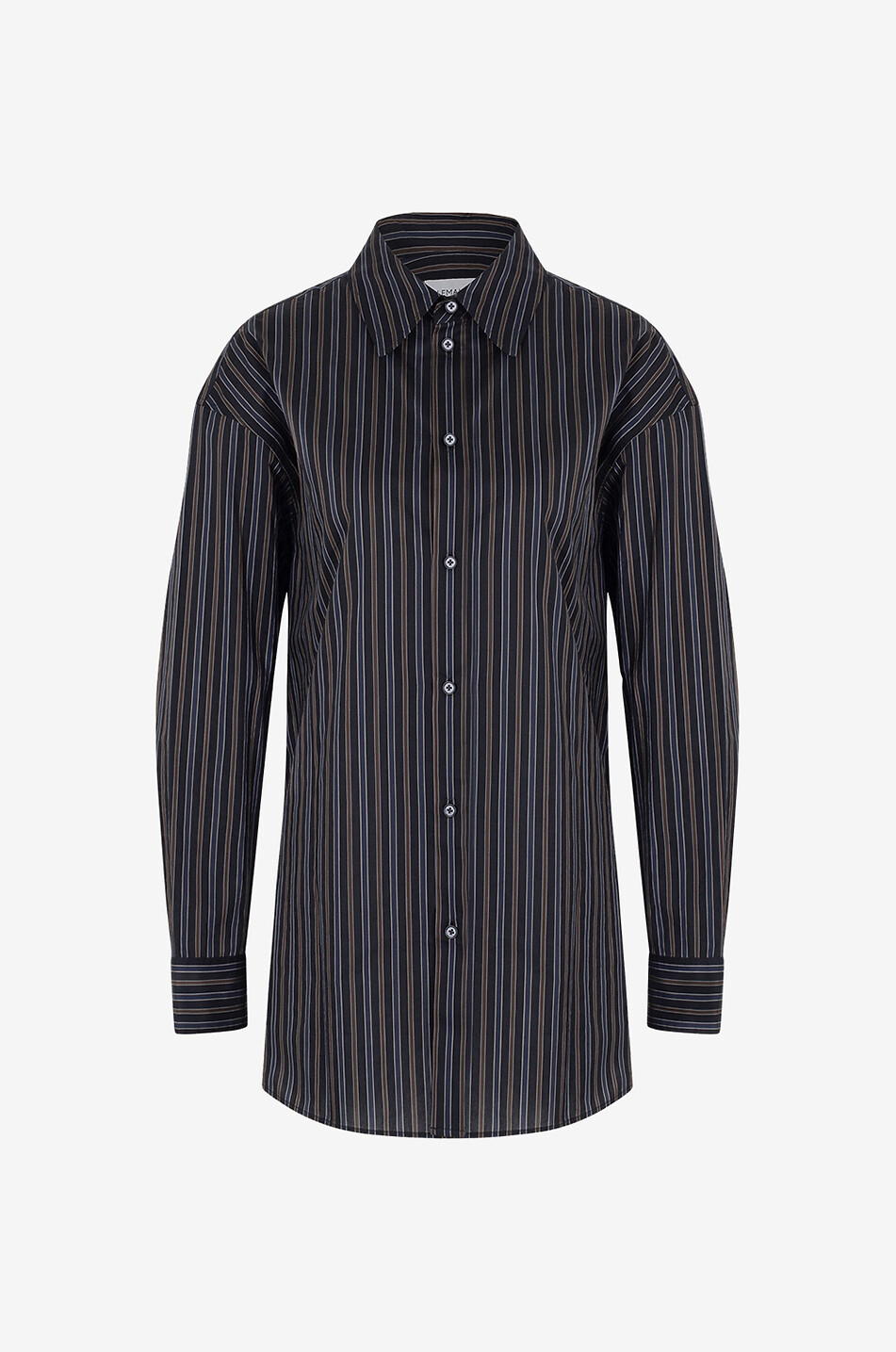 Chemise oversize rayée en coton et soie Long Shirt