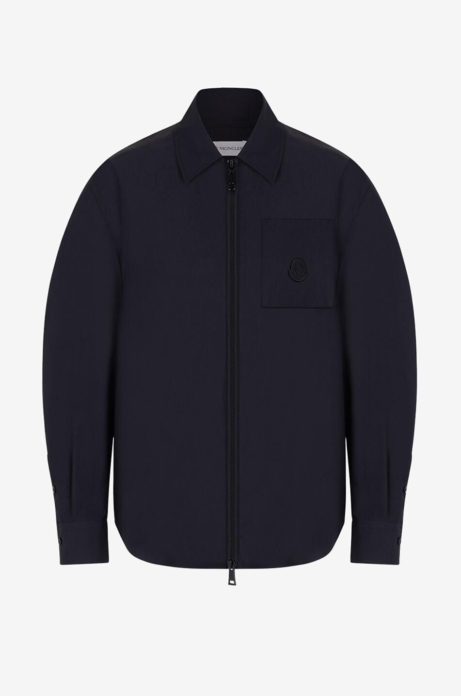 MONCLER Oversize-Hemd aus Baumwollpopeline mit Reissverschluss Damen SCHWARZ 1