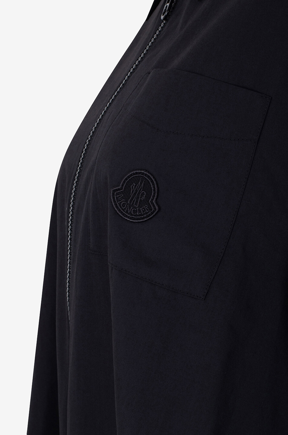 MONCLER Oversize-Hemd aus Baumwollpopeline mit Reissverschluss Damen SCHWARZ 3