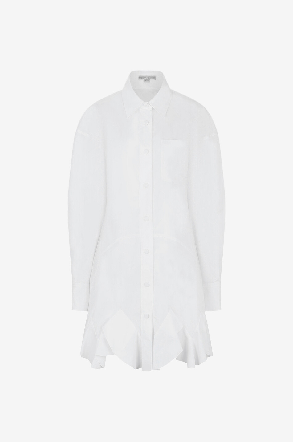 Ruffled poplin mini shirt dress