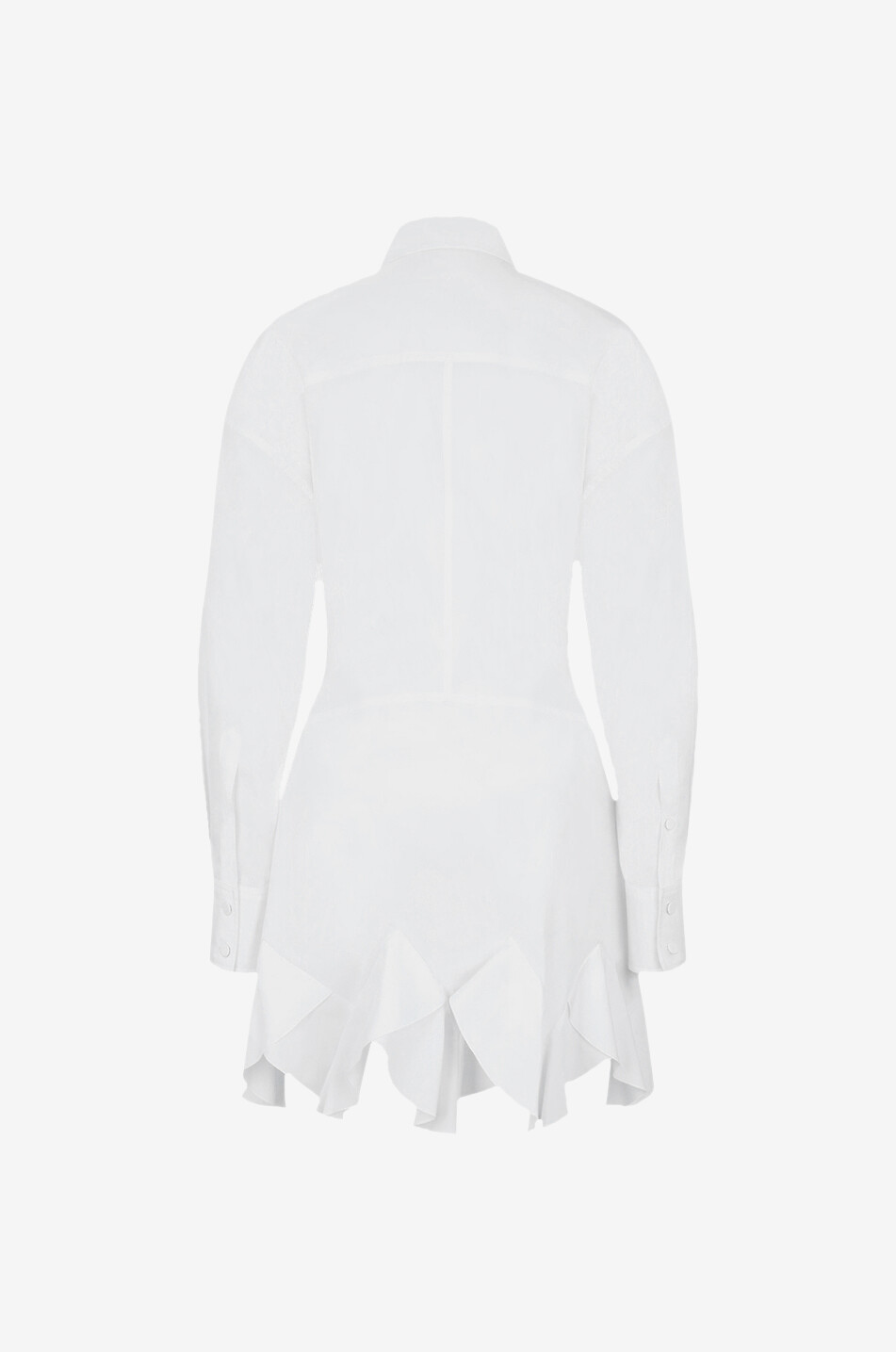 STELLA McCARTNEY Ruffled poplin mini shirt dress Women WHITE 2