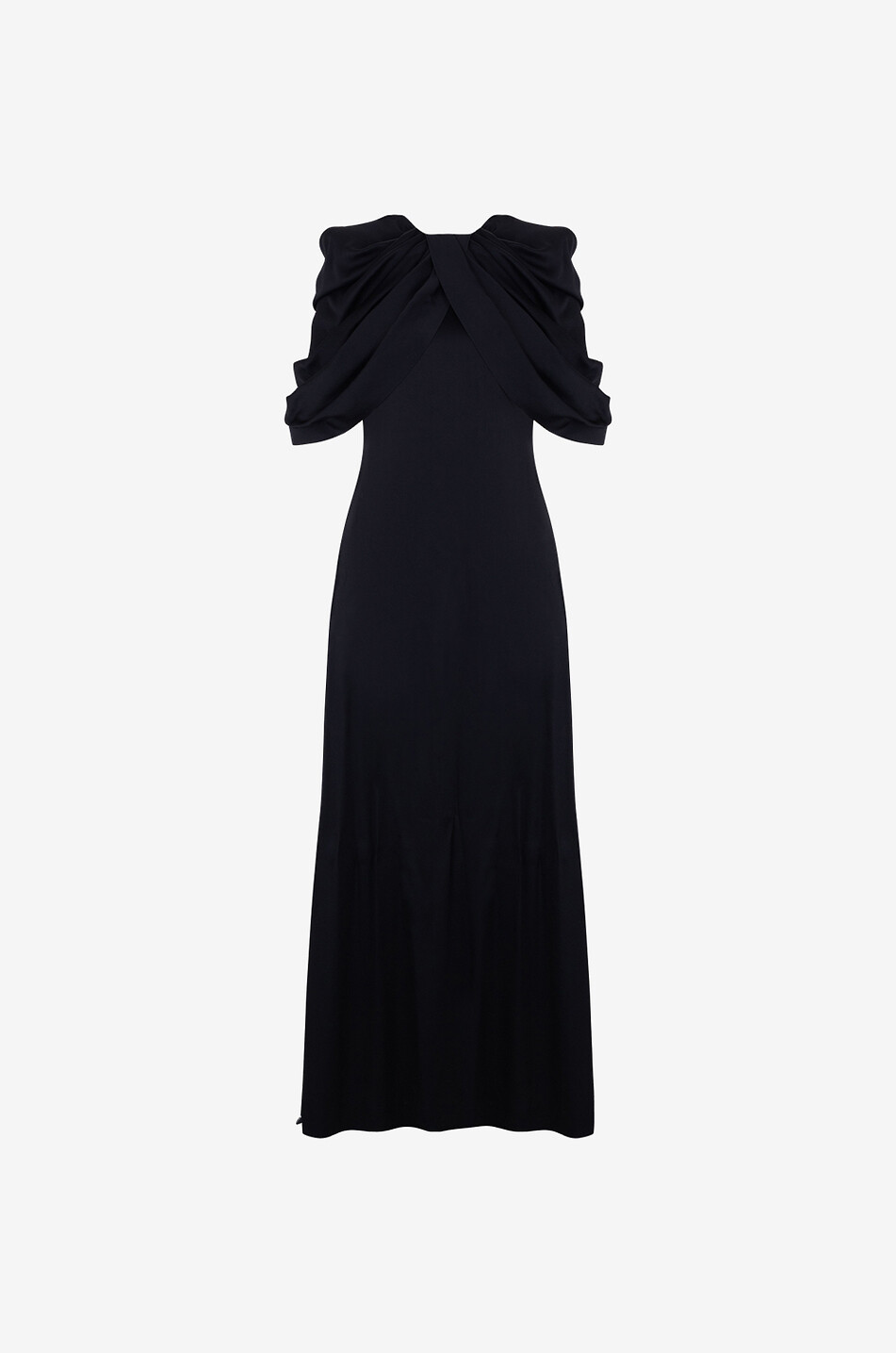 STELLA McCARTNEY Robe longue drapée en satin Femme NOIR 1