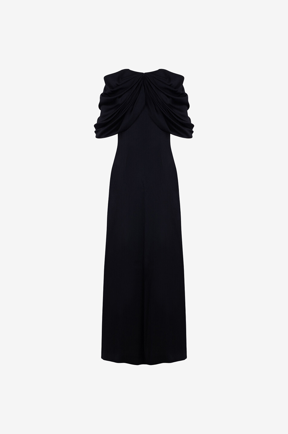 STELLA McCARTNEY Robe longue drapée en satin Femme NOIR 2