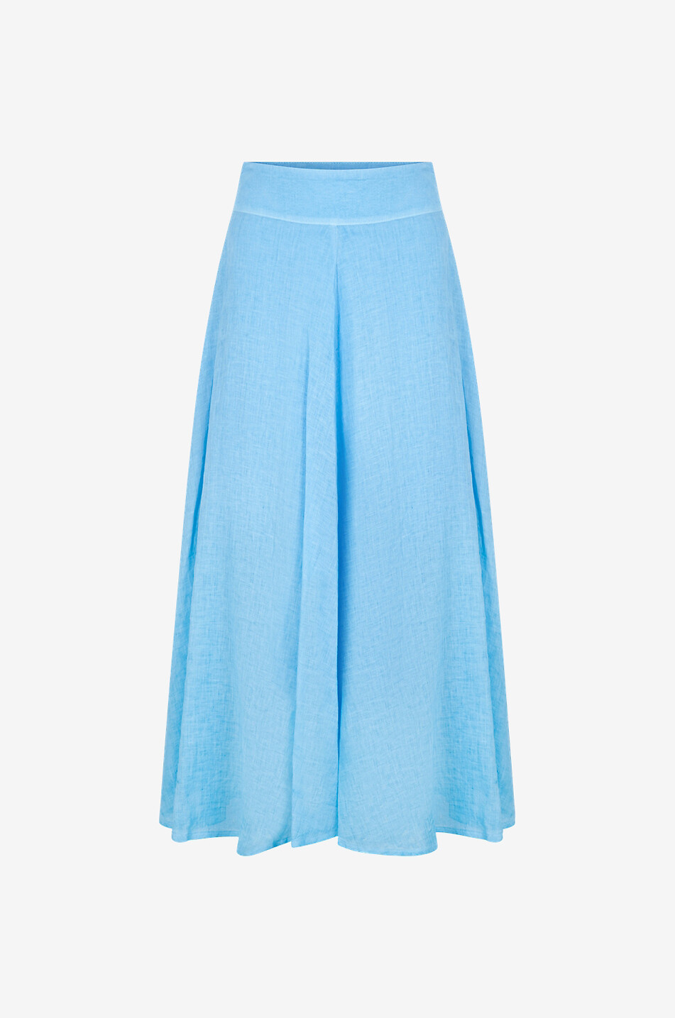 Flared linen high-waisted maxi skirt