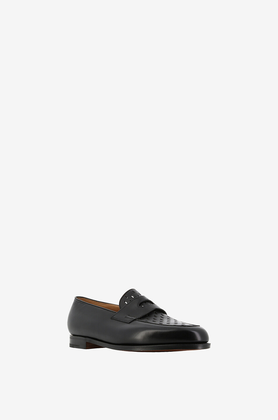 JOHN LOBB Mokassins aus perforiertem Glattleder Lopez Oval Herren SCHWARZ 1