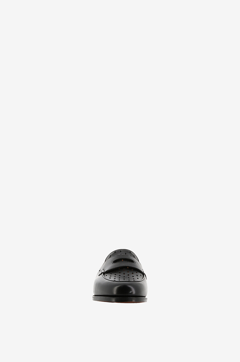 Lopez Oval perforated smooth leather loafers