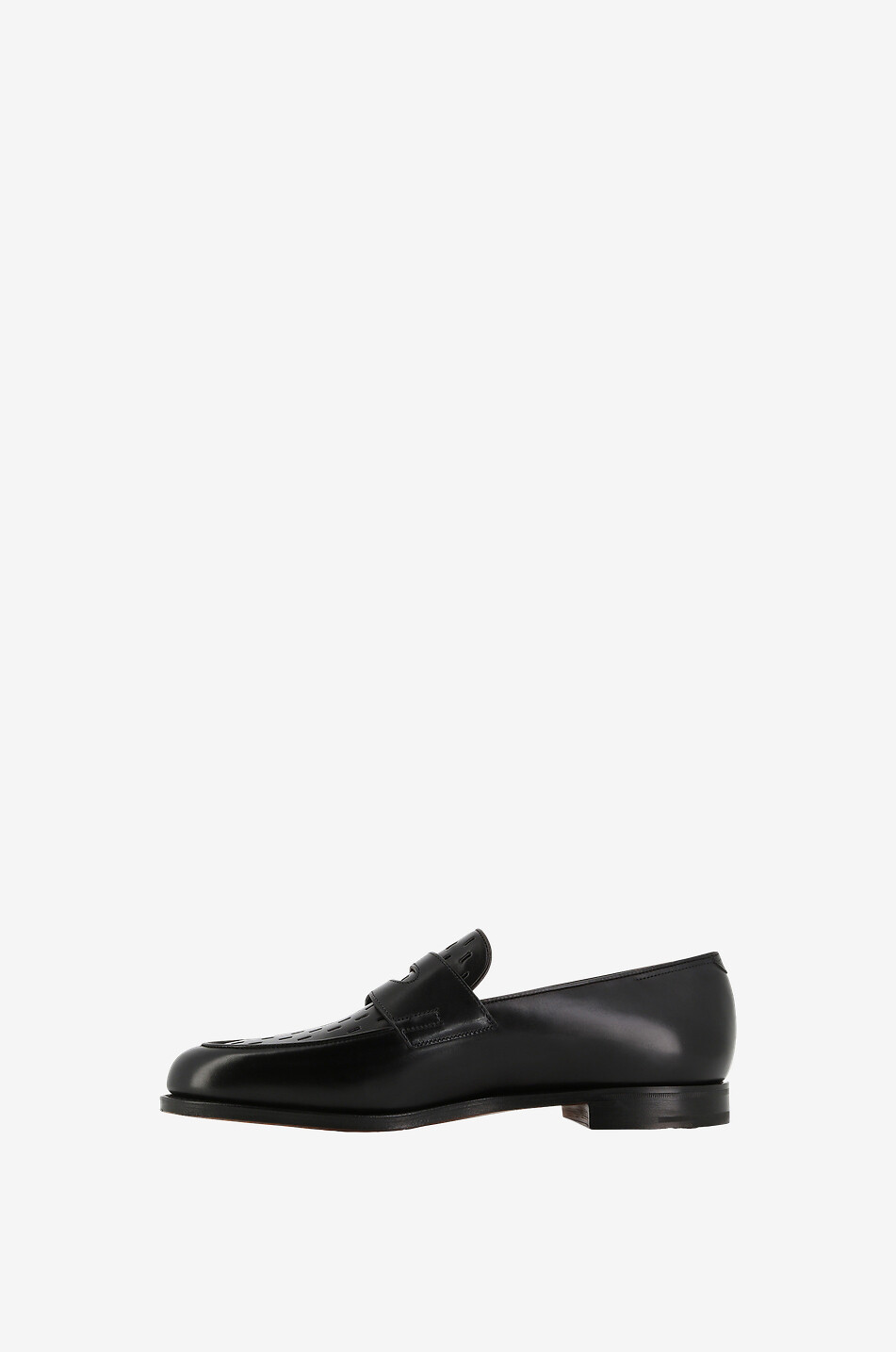 Lopez Oval perforated smooth leather loafers