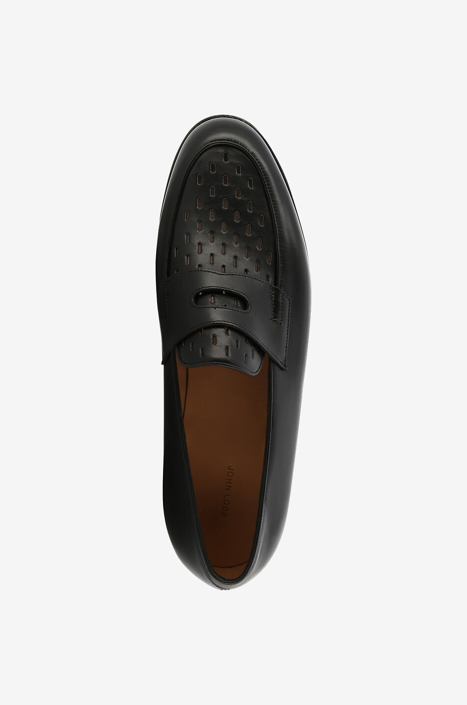 Lopez Oval perforated smooth leather loafers