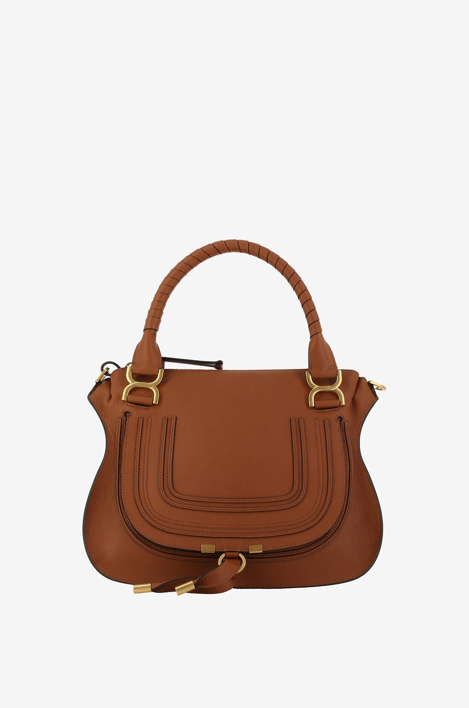 CHLOE Hand- und Schultertasche aus genarbtem Leder Marcie Medium Damen KAMELFARBEN 1