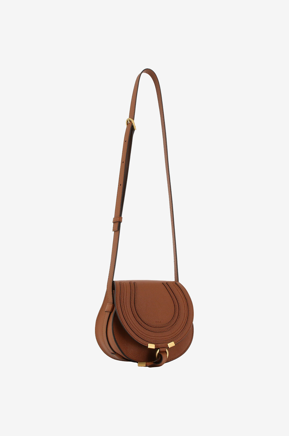 CHLOE Sac porté épaule en cuir grainé Marcie Small Femme CAMEL 2