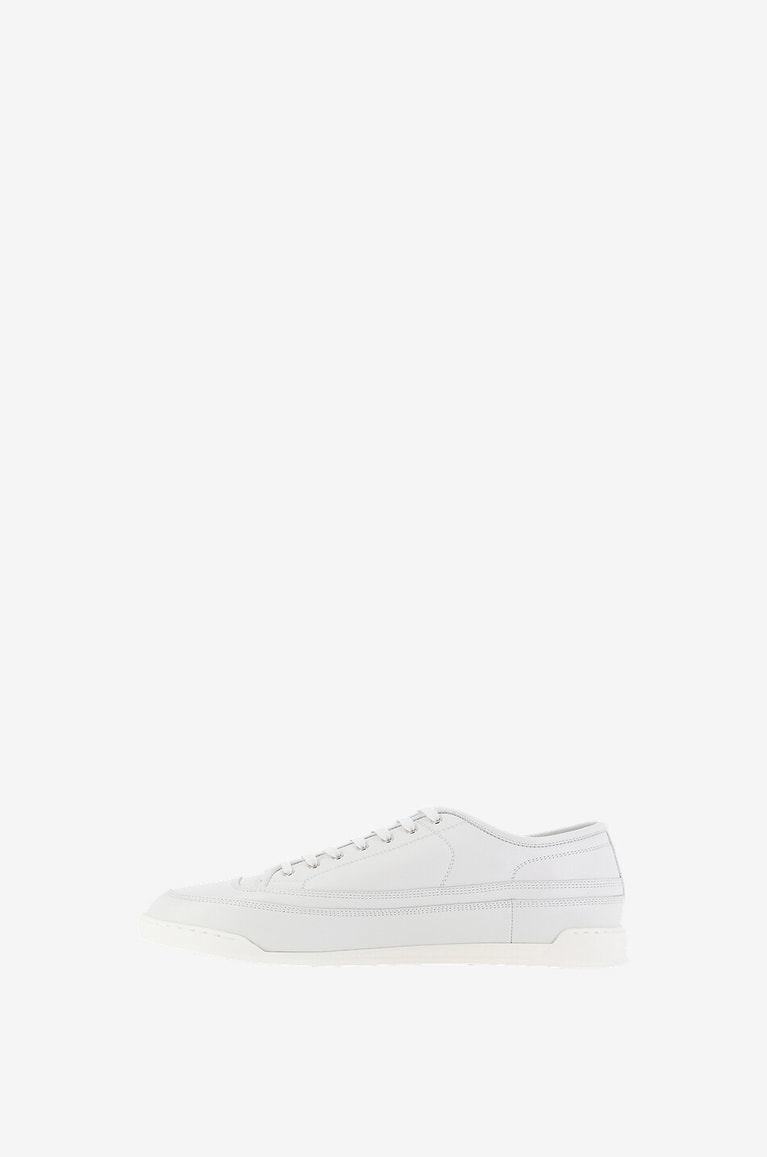 JOHN LOBB Niedrige Schnürsneakers aus Kalbsleder Court Herren WEISS 3