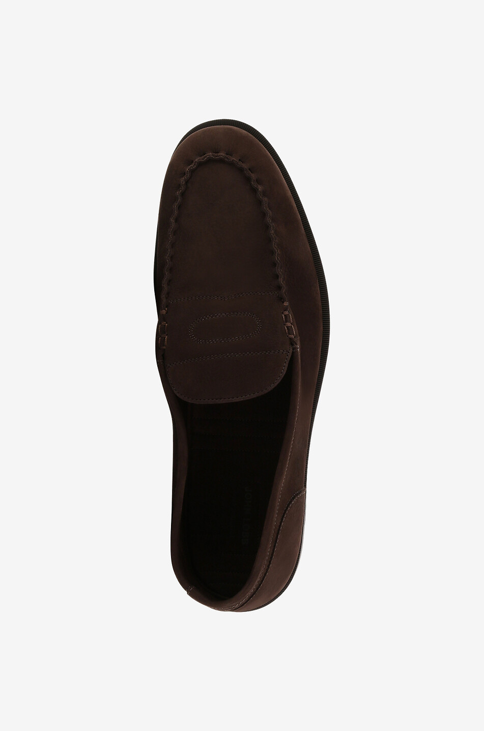 JOHN LOBB Pace nubuck leather loafers Men DARK BROWN 5