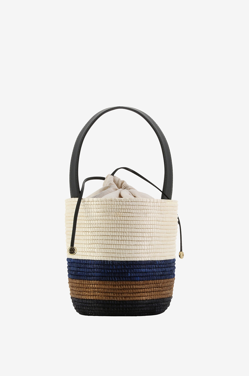 Kleiner Sisal- und Lederkorb Lunchpail Tri-Stripe