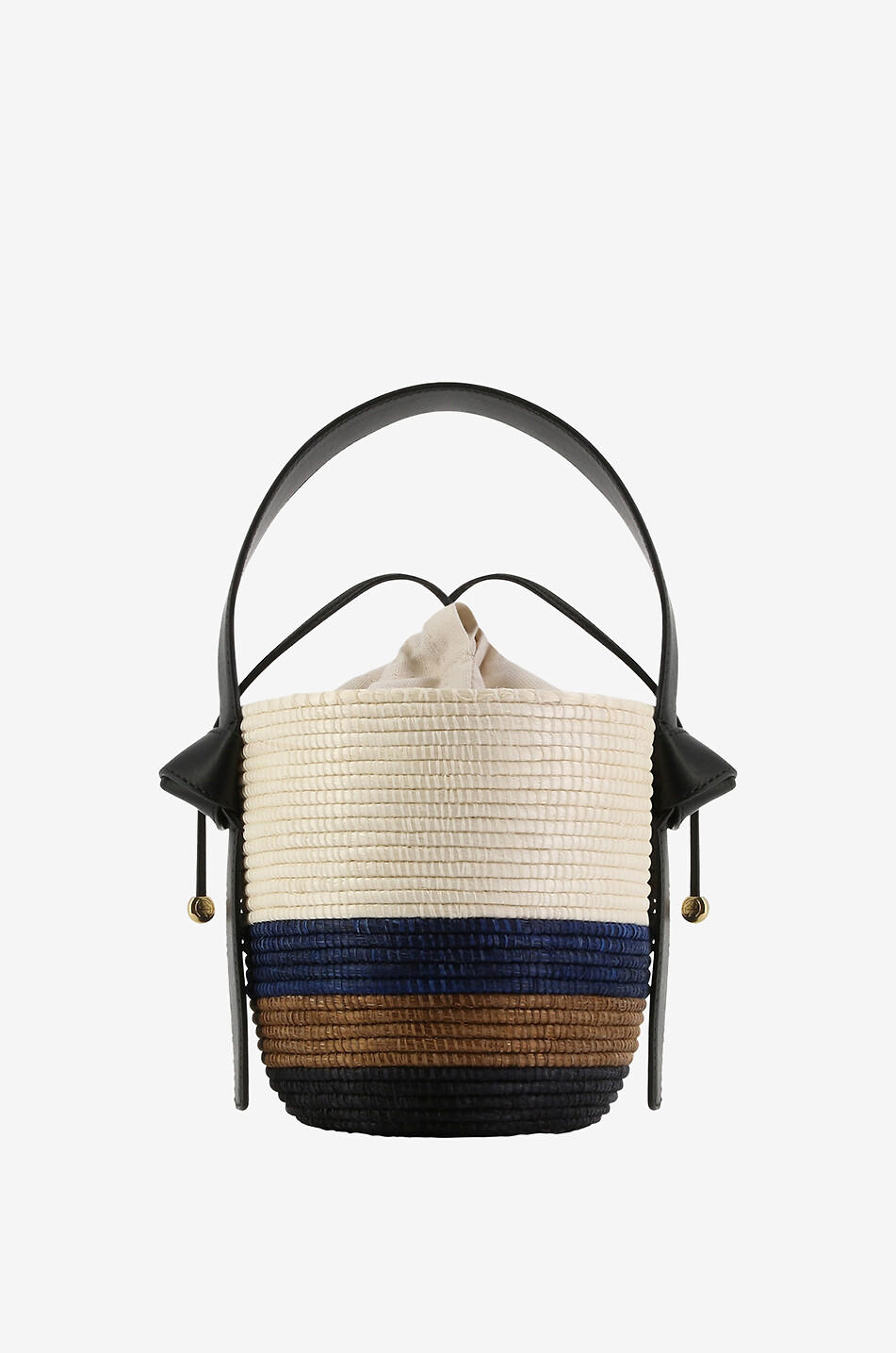 Kleiner Sisal- und Lederkorb Lunchpail Tri-Stripe