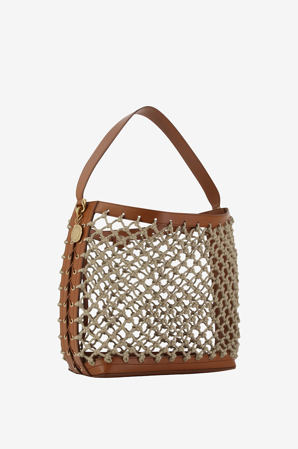 STELLA McCARTNEY Netz- und Kunstledershopper Eco Knotted Tote Damen BRAUN 2