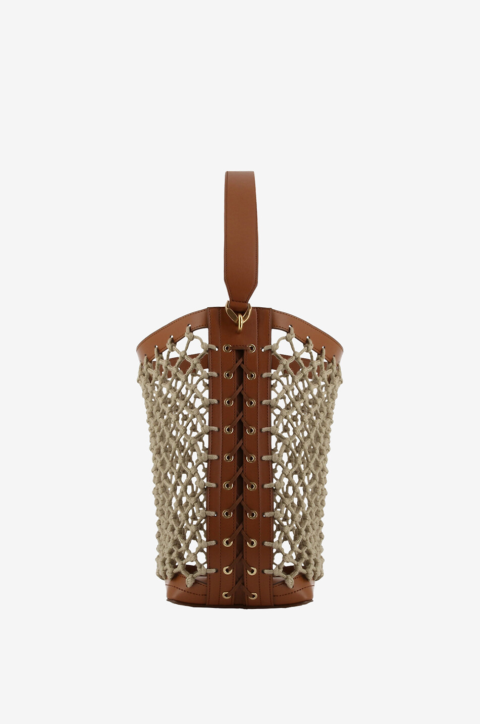 STELLA McCARTNEY Netz- und Kunstledershopper Eco Knotted Tote Damen BRAUN 4