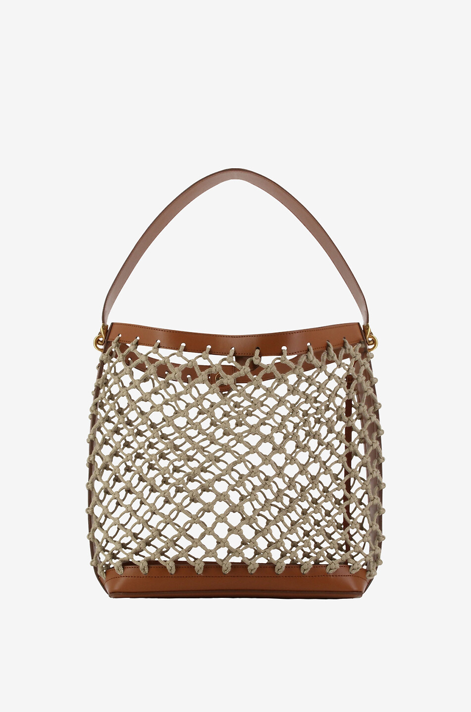 STELLA McCARTNEY Netz- und Kunstledershopper Eco Knotted Tote Damen BRAUN 3