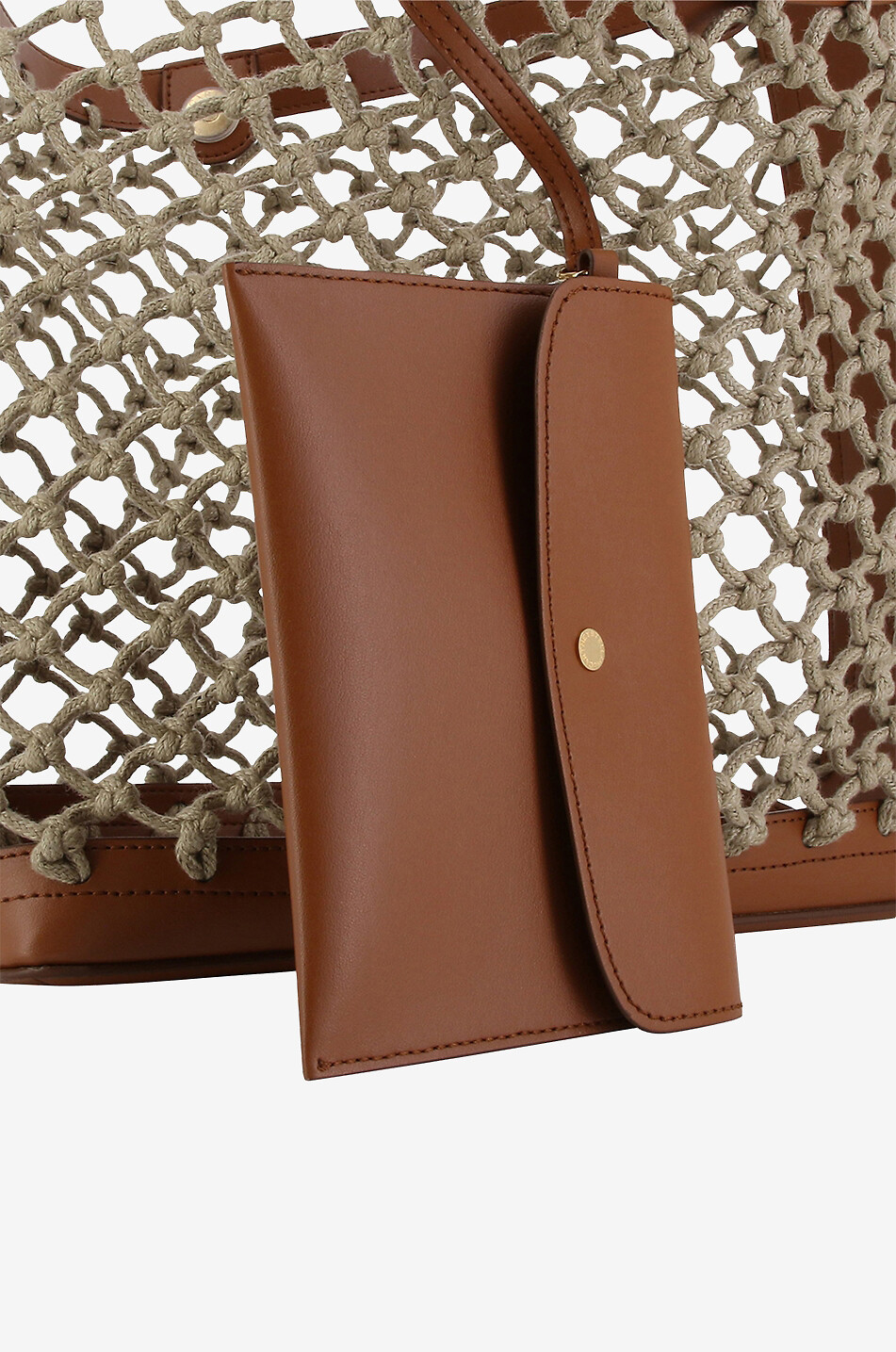 STELLA McCARTNEY Netz- und Kunstledershopper Eco Knotted Tote Damen BRAUN 5