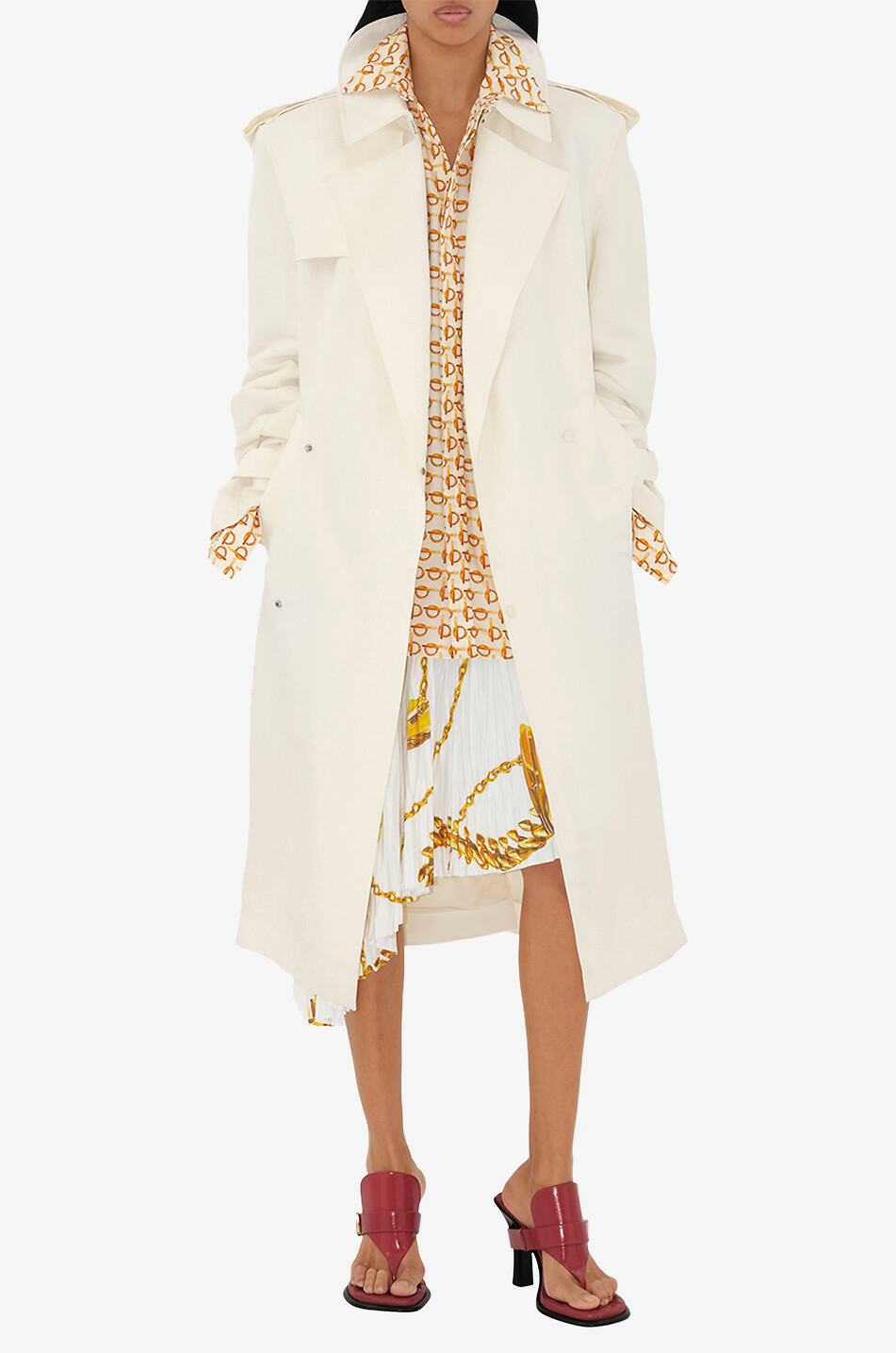 BURBERRY Jupe plissée asymétrique Shield Femme MULTICOLORE 3