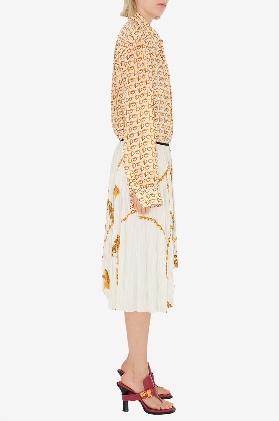 BURBERRY Jupe plissée asymétrique Shield Femme MULTICOLORE 5
