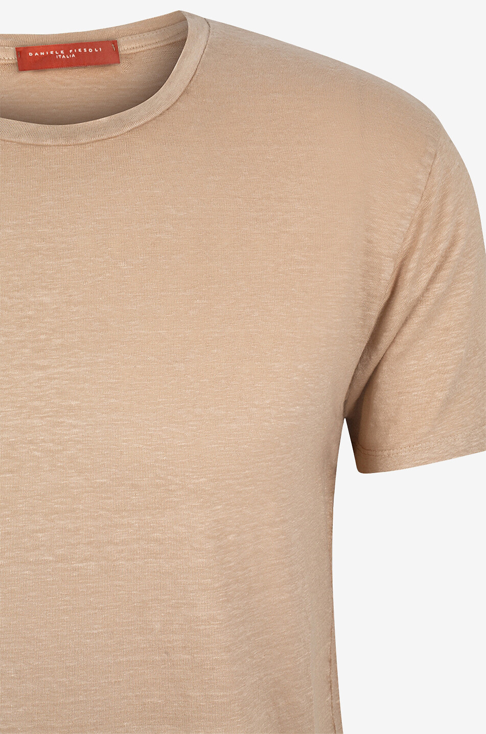 DANIELE FIESOLI T-shirt à manches courtes en lin stretch Homme Beige Foncé 3
