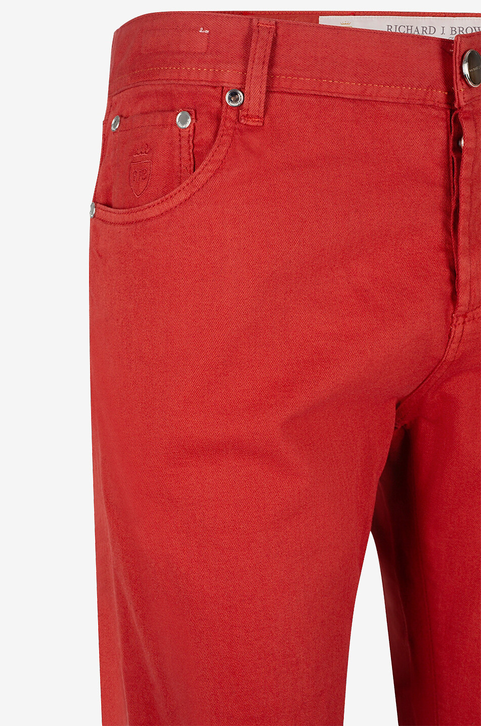 RICHARD J. BROWN Tokyo cotton and linen straight-leg trousers Men MEDIUM RED 3
