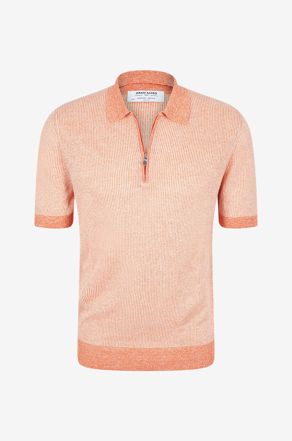 Kurzärmeliges Polohemd aus Leinen und Baumwolle