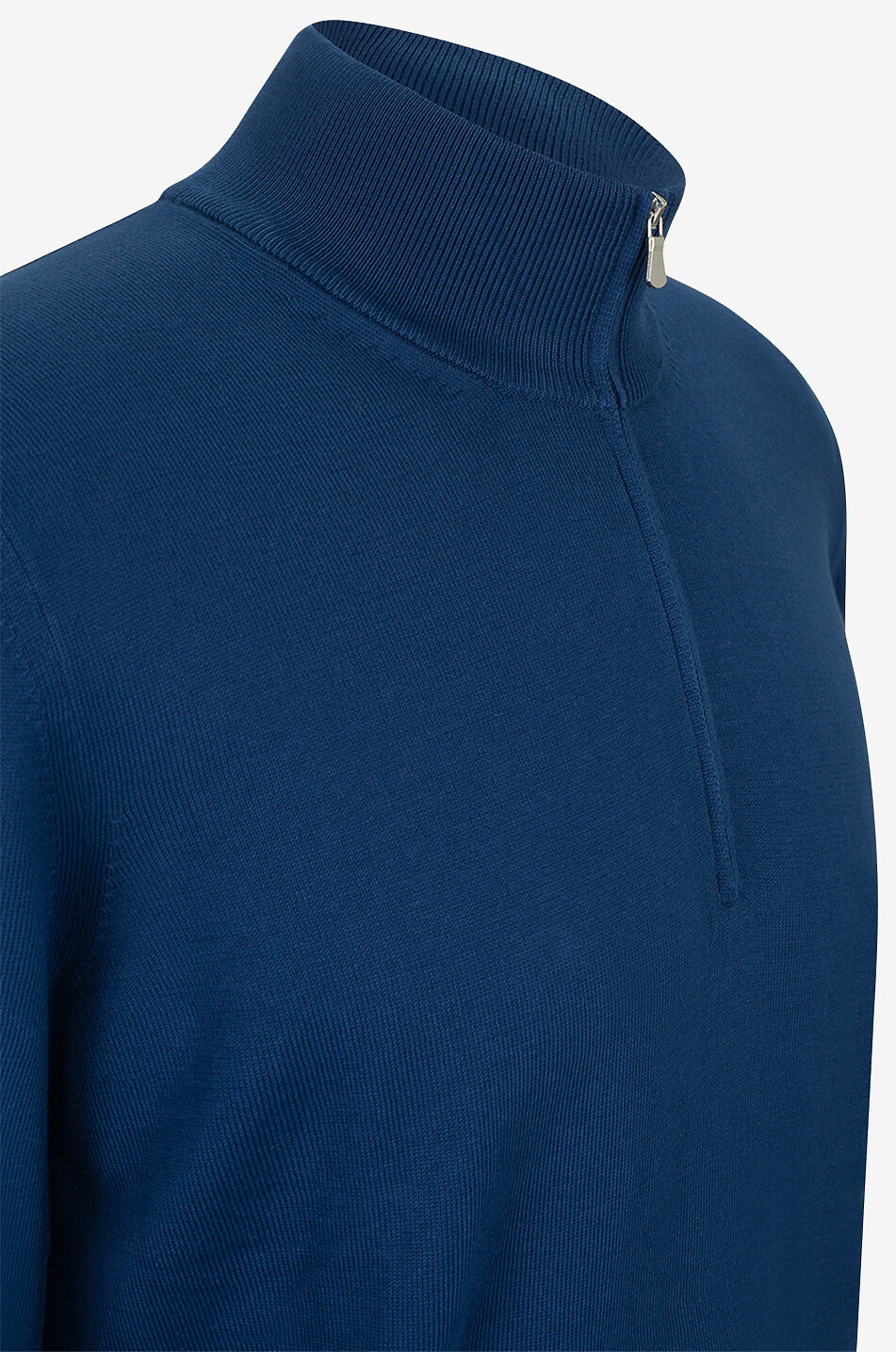 GRAN SASSO Pullover mit Stehkragen und Zip aus Baumwolle Herren MITTELBLAU 3