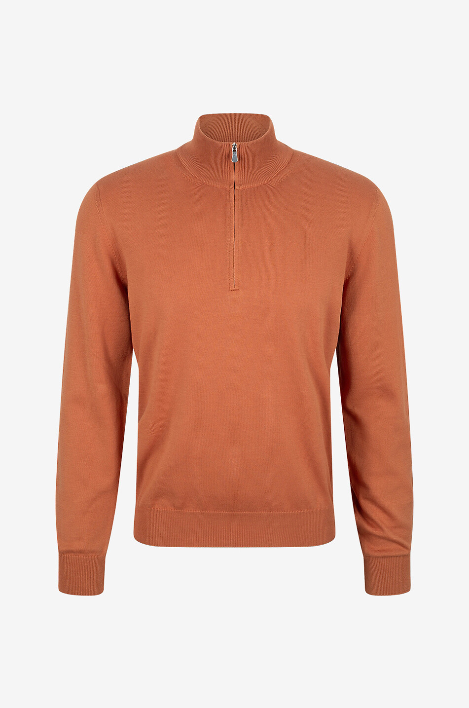 Pull à col montant zippé en coton